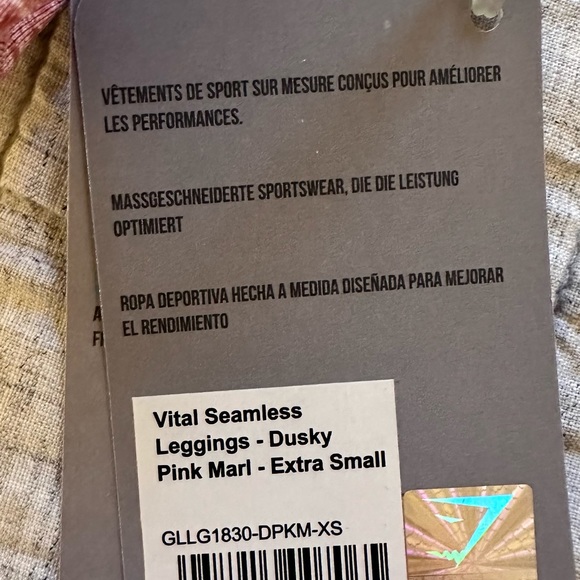 Gym Shark. Vital Seamless Leggings. Dusky Pink Marl. Size XS - Picture 2 of 2